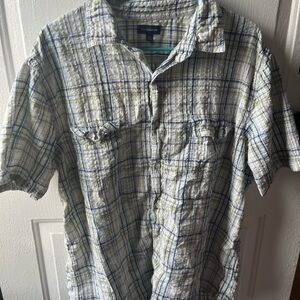 croft & barrow Short-Sleeve Plaid Button-Up Shirt - White, Light Green, Blue